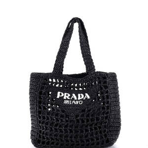 Prada Logo Tote Raffia Small #225681P11B
